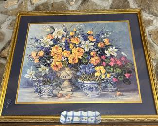 blue floral print  (large )