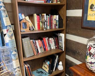 bookcase, lots of books