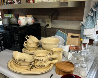 collection of Pfaltzgraff dishes 