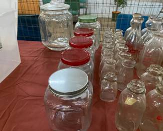 milk bottles and jars