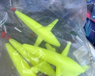 various fishing lures, small and medium