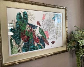 tropical art and artificial potted plant