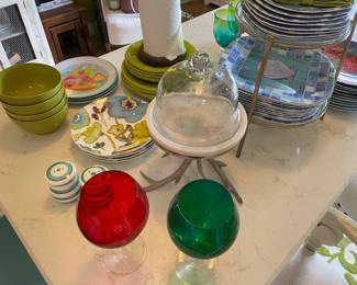 casual dishes suitable for entertaining outside including Lenox and Tommy Bahama