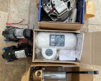 marine ocean beacon, water seperator, 24V alternator and macerators and pumps