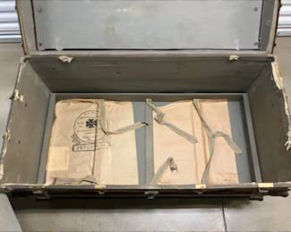 Vtg. Petersen's Steamer trunk $180 - This item is off-site in Willow Springs. Please contact Eric at 708-218-4242 for further information.   PLEASE NOTE - THE OFFSITE ITEMS WILL NOT BE SUBJECT TO ESTATE SALE DISCOUNTING. THANK YOU.