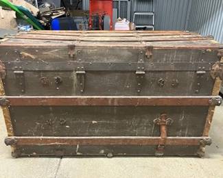 Vtg. Petersen's Steamer trunk $180 - This item is off-site in Willow Springs. Please contact Eric at 708-218-4242 for further information.   PLEASE NOTE - THE OFFSITE ITEMS WILL NOT BE SUBJECT TO ESTATE SALE DISCOUNTING. THANK YOU.