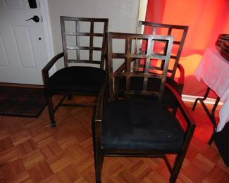 *6 Dining Chairs Metal / Upholstered Combo* (on casters)  3 more not shown in picture
