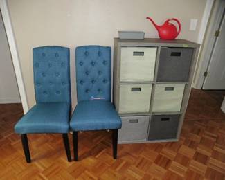 Storage Cubby * New Parsons Chairs, (4 all together)