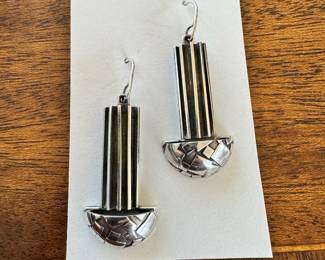 Sterling silver drop earrings hand signed Glazer