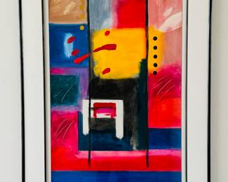 Contemporary Modern framed abstract acrylic painting by Mi Young Lee