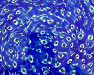 Mid Century Italian Neverrino Murano 23” wide decorative plate by Gae Aulenti, signed by Luciano Vistosi (manufacturer).  This plate is 3” deep