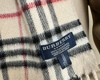 Vintage ladies Size 4 Petite Burberry trench coat with Burberry wool insert.  Also shown is a barely used Burberry 100% Cashmere wool scarf/muffler, sold separately 