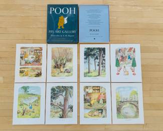 Set of 8 1957 ‘Pooh - His Art Gallery’ prints with box