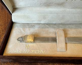 Vintage ladies Hamilton 10kt rolled gold watch with Merrill Lynch Bull motif, Never Used