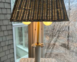 Vintage Boho wicker table lamp