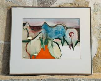 Original watercolor by MN Artist Edie Abnet, signed