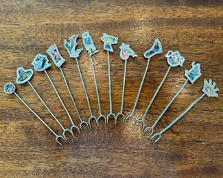 Vintage Taxco sterling silver drink picks