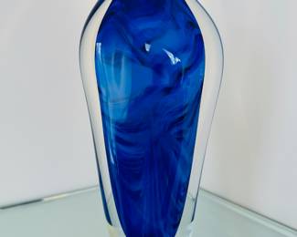 1999 studio art glass vase by Joseph Becker, signed