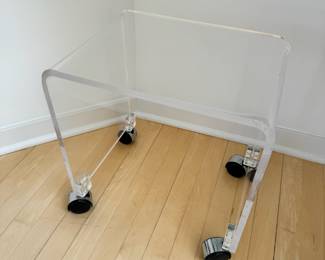 Vintage rolling lucite stool