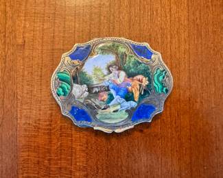 Beautiful vintage Piero Fallaci 800 silver & enamel compact