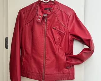 Faux leather moto jacket, Size M