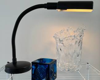 Vintage Veneta Lumi, Italy black table lamp
