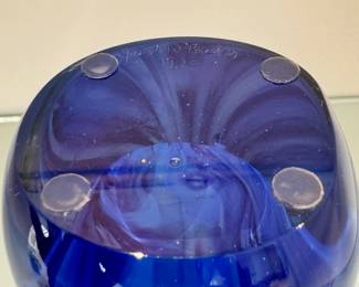 1999 studio art glass vase by Joseph Becker, signed