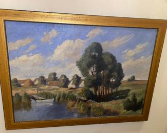 #16      28 x 40       $2,250     Large rural landscape , Johan Innes ? 