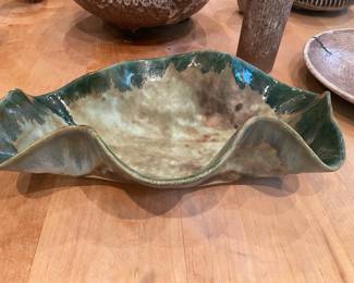 #27         $1200         19x13    McCarty Large Long leave bowl with edge (small chip on edge) AS IS 
