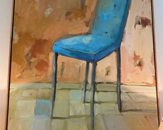 #15             $4950  40 x 30 Oil on Canvas "Blue Chair" Eric Abrecht, artist