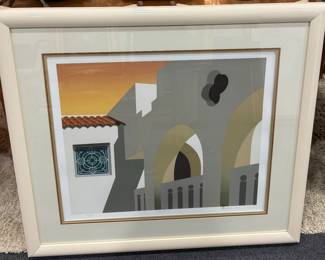 William Schlesinger “ Patio Del Sol” Serigraph Numbered &! Hand Signed