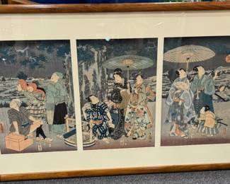 Woodblock Print Triptych 