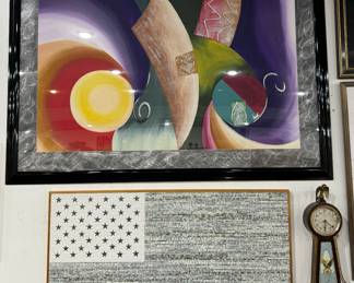 Picasso Lithograph/Mosaic Flag & Seth Thomas Maritime Clock