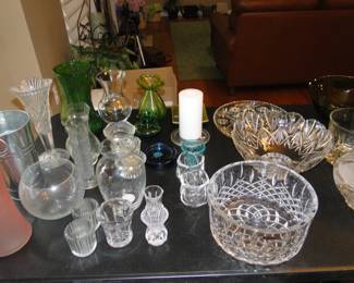 Candle holders, vases, cut glass, and crystal pieces too.  Everything to get excited about!
