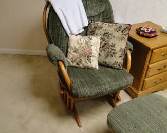 Gliding chair and matching ottoman