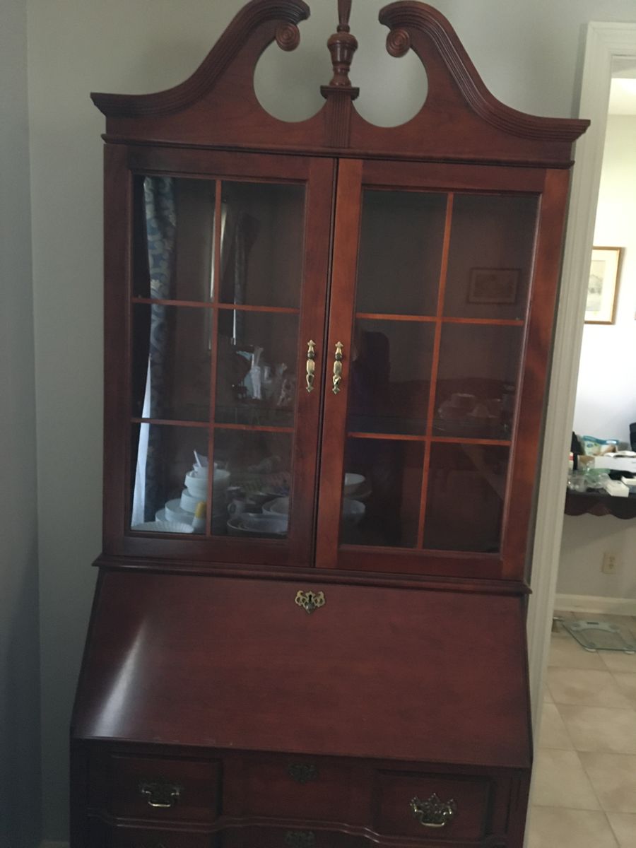 Beautiful Jasper Chippendale solid cherry Secretary with light.  This piece is Perfection!