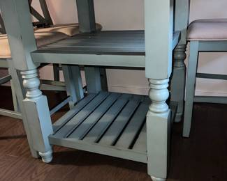 Counter height table and 4 chairs in coastal blue 