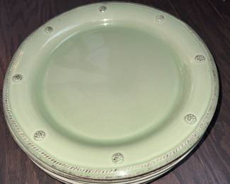 Juliska Thread and Berry Dinner Plates Pistachio 

