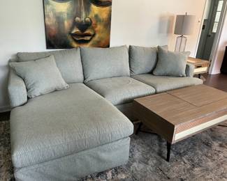 Nearly New Sofa with Chaise, coffee table