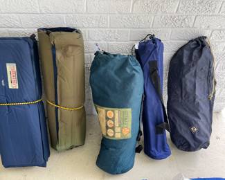 Tents, mats, camp chairs