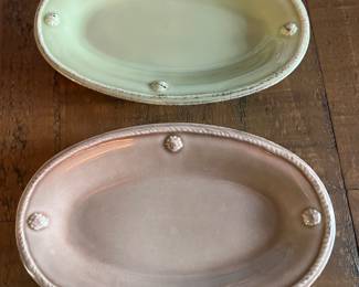 Juliska Thread and Berry small platters Cappuccino and Pistachio
