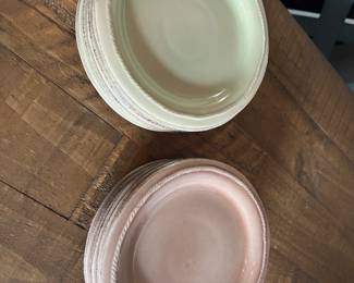 Juliska Thread and Berry Bread and butter plates Cappuccino and Pistachio 
