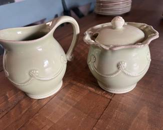 Juliska Thread and Berry  Sugar and Creamer Pistachio
