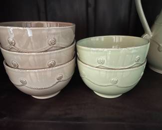 Juliska Thread and Berry  Bowls Cappuccino and Pistachio
