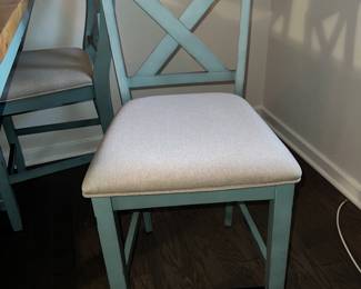 Counter height table and 4 chairs in coastal blue