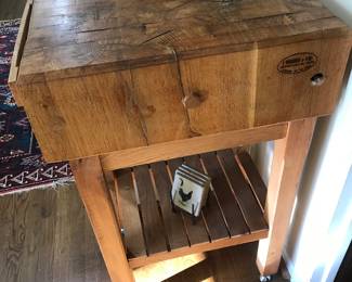 Butchers Block 
In kitchen made in Northern Italy 
purchased  1982 