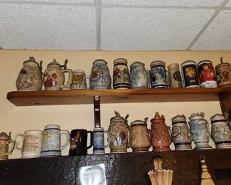 Beer steins, mostly Avon