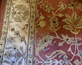 Vintage wool rug in great shape. about 8 by 8 feet.To be removed after the sale is over. $150.00
