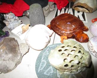 Carved stones, rocks