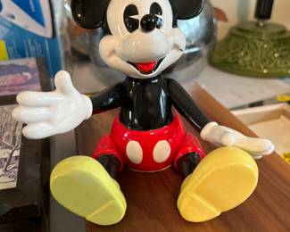VTG Disney Schmid Mickey Mouse Club March Music Box Ceramic Figurine 8" Rare HTF